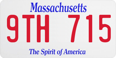 MA license plate 9TH715