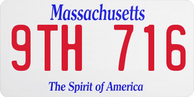 MA license plate 9TH716