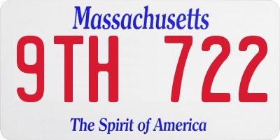 MA license plate 9TH722