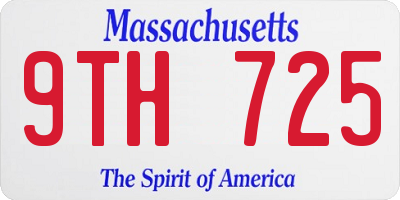 MA license plate 9TH725