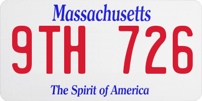 MA license plate 9TH726