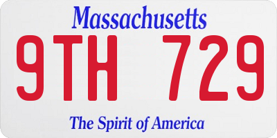 MA license plate 9TH729