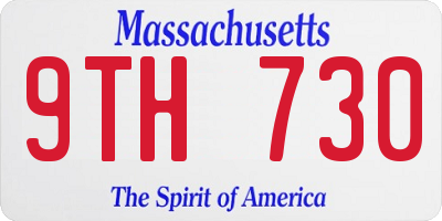 MA license plate 9TH730