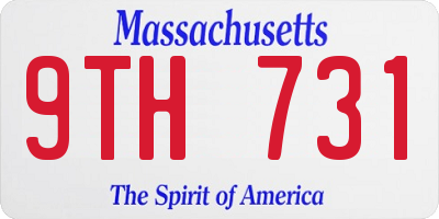 MA license plate 9TH731