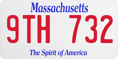 MA license plate 9TH732