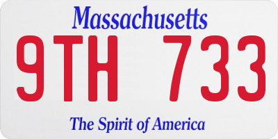 MA license plate 9TH733