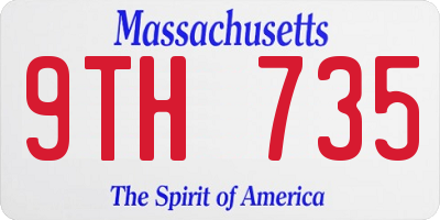 MA license plate 9TH735