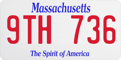 MA license plate 9TH736