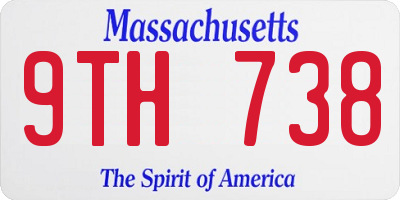 MA license plate 9TH738
