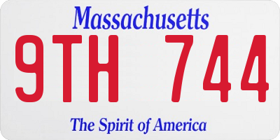 MA license plate 9TH744