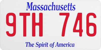 MA license plate 9TH746