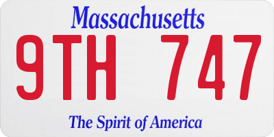 MA license plate 9TH747