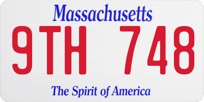 MA license plate 9TH748