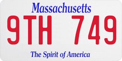 MA license plate 9TH749