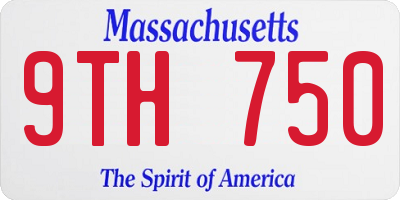 MA license plate 9TH750