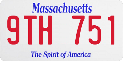 MA license plate 9TH751