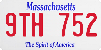 MA license plate 9TH752