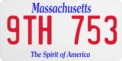 MA license plate 9TH753
