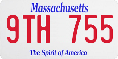 MA license plate 9TH755