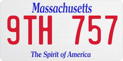 MA license plate 9TH757
