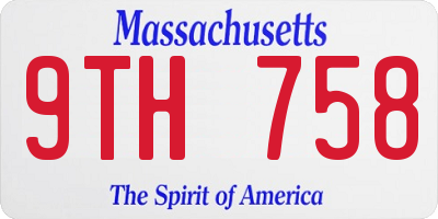MA license plate 9TH758