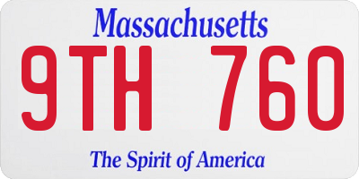 MA license plate 9TH760