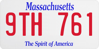 MA license plate 9TH761