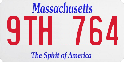 MA license plate 9TH764