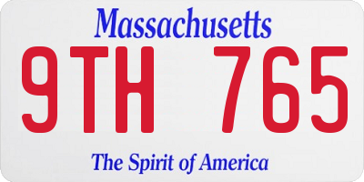 MA license plate 9TH765
