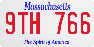 MA license plate 9TH766