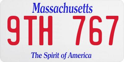 MA license plate 9TH767