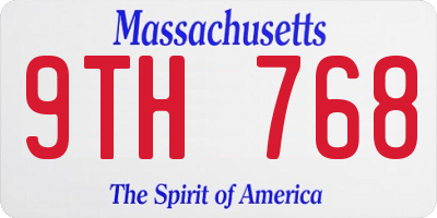 MA license plate 9TH768
