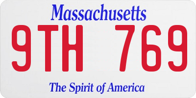 MA license plate 9TH769