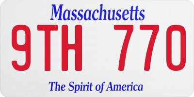 MA license plate 9TH770