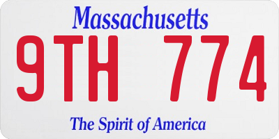 MA license plate 9TH774