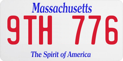 MA license plate 9TH776