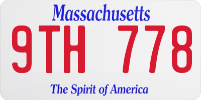 MA license plate 9TH778