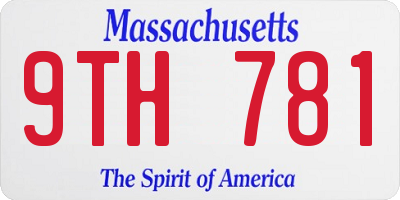 MA license plate 9TH781