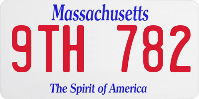 MA license plate 9TH782