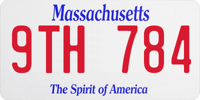 MA license plate 9TH784