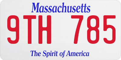 MA license plate 9TH785