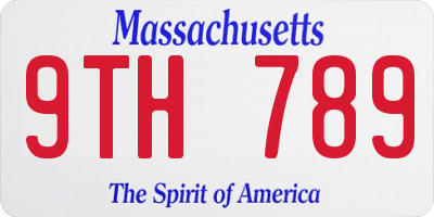 MA license plate 9TH789