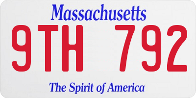 MA license plate 9TH792