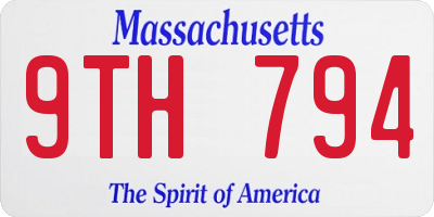 MA license plate 9TH794