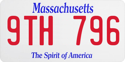 MA license plate 9TH796