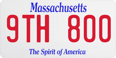 MA license plate 9TH800