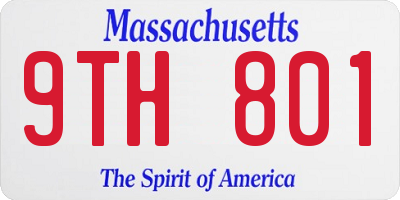 MA license plate 9TH801