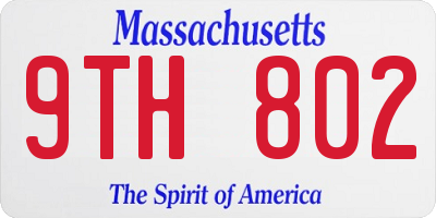 MA license plate 9TH802