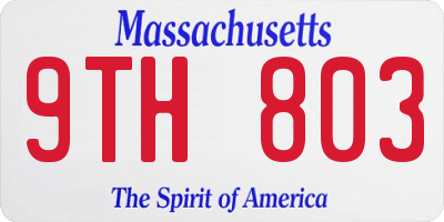 MA license plate 9TH803