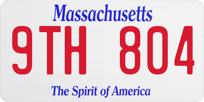 MA license plate 9TH804